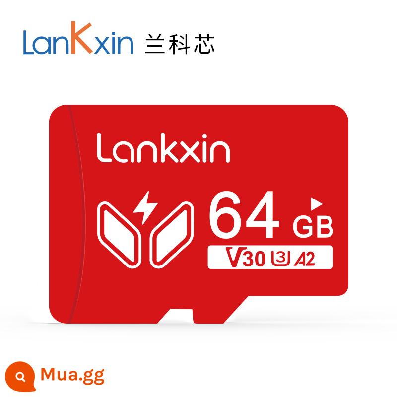 Thẻ nhớ Lankexin Thẻ TF 64G camera giám sát lái xe ghi tốc độ cao - Phiên bản màu đỏ 64G