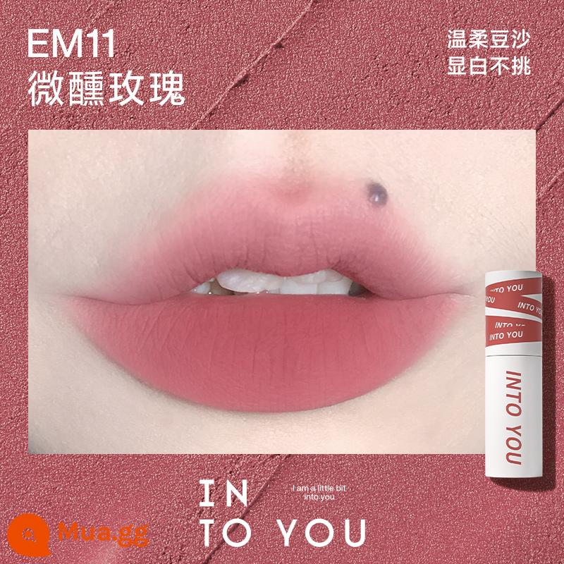 VÀO BẠN Heroine Lip Mud Matte Matte Lip Glaze Lip Gloss Lip Gloss Lip Cheek Dual-Công dụng Son môi giá rẻ Làm trắng - EM 11 Tipsy Rose