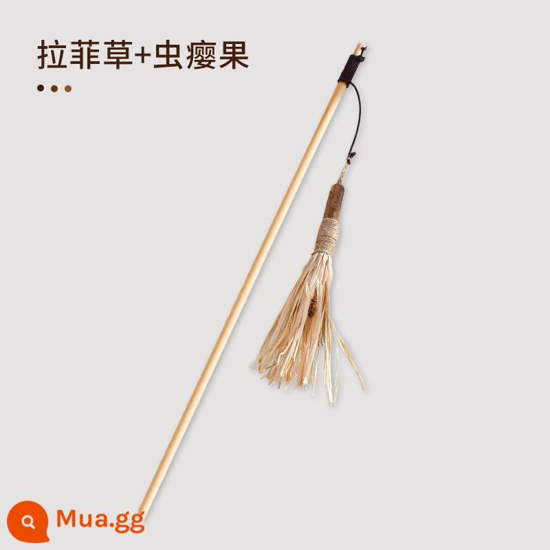 Funny Cat Stick Long Cực Đồ chơi cho mèo Mèo con tự sướng làm giảm lỗ khoan Hiện vật - Raffia + phiên bản trái mật