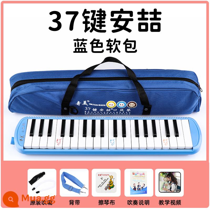 Chimei thương hiệu melodica 37 phím 32 phím trẻ em học sinh tiểu học với lớp học mới bắt đầu giảng dạy nhạc cụ hơi chuyên nghiệp - Túi vải mềm màu xanh Anzhe 37 phím [tài liệu giảng dạy miễn phí - giao hàng nhanh vào ngày hôm sau]