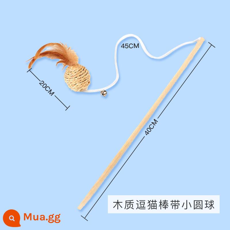 Funny Cat Stick Long Cực Đồ chơi cho mèo Mèo con tự sướng làm giảm lỗ khoan Hiện vật - quả bóng gỗ nhỏ