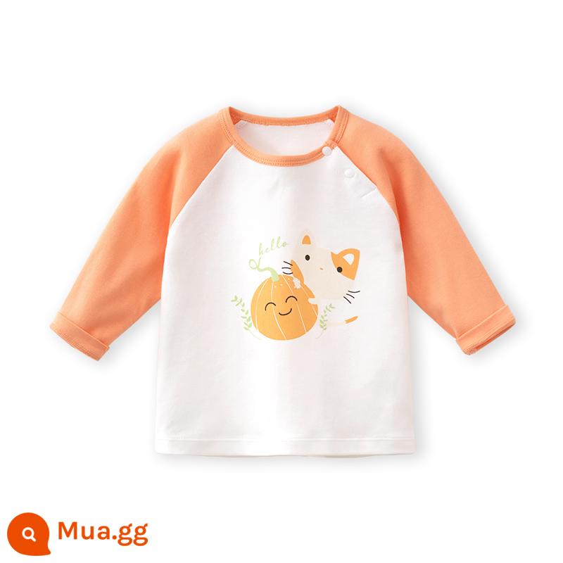 Áo thun trẻ em Baby Beiyi dài tay bé trai và bé gái quần áo trẻ em mùa xuân và mùa thu quần áo cotton cho bé 2023 đáy áo sơ mi - ú òa