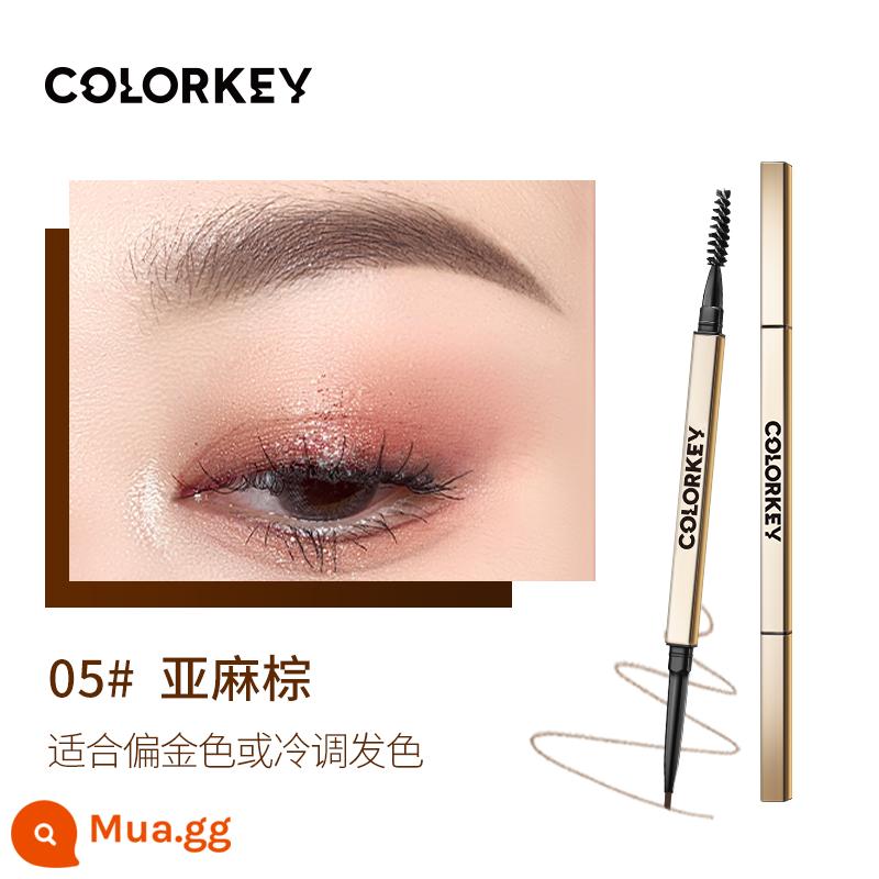 Colorkey Ke Laqi nhỏ đũa vàng bút chì kẻ lông mày Di Lieba cùng phong cách bền chống thấm nước chống mồ hôi bút chì kẻ lông mày hoang dã - 05 vải lanh màu nâu