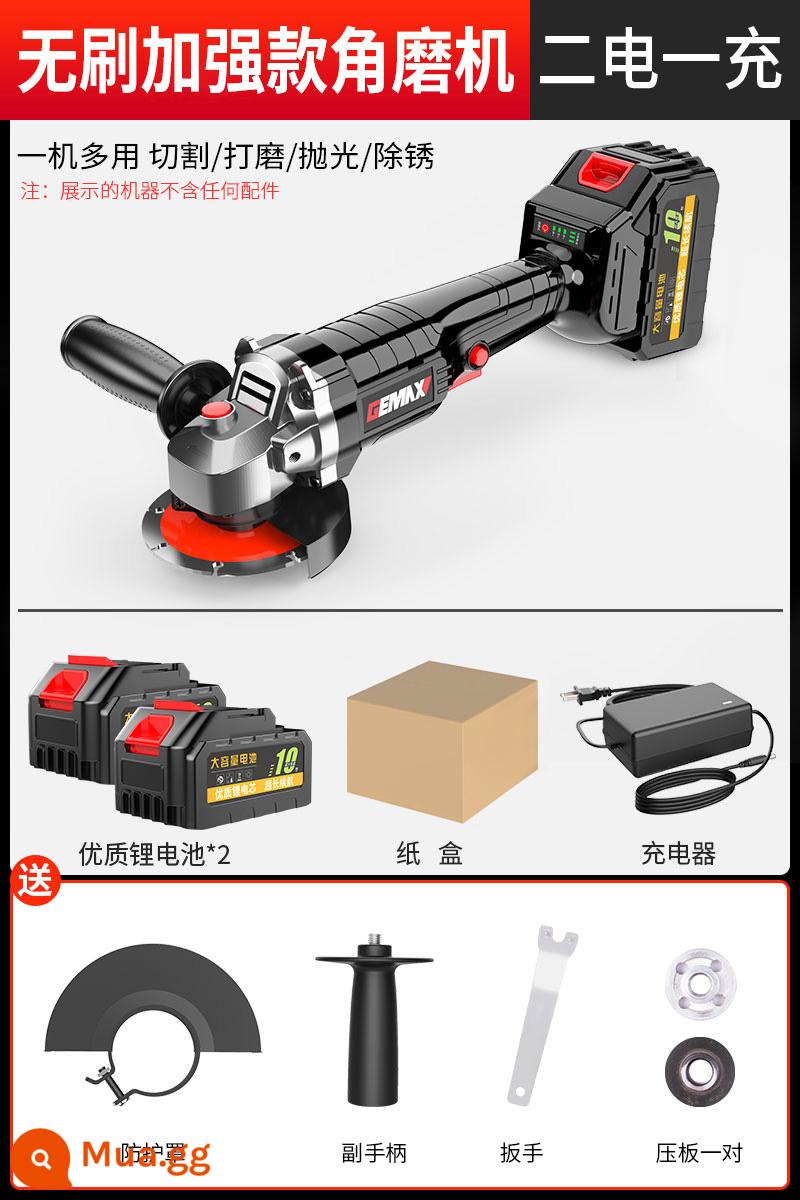 Không Chổi Than Sạc Máy Mài Góc Pin Lithium Cao Cấp Điện Máy Cắt Máy Mài Tay Bánh Xe Máy Mài - Model nâng cao không chổi than 188VF [10 cell 398000H | Pin thứ 2] + cấu hình tiêu chuẩn