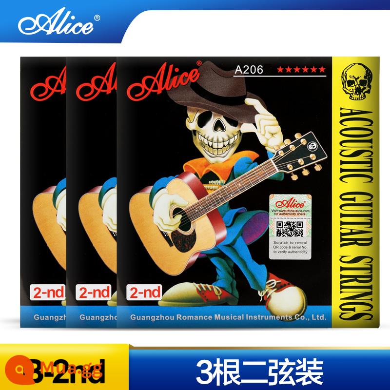 Dây Đàn Guitar Một Dây Alice Dây Đơn Dân Gian Dây Đàn Guitar Acoustic Dự Phòng 6 Cái 1 Dây 2 Dây 3 Dây A206 bộ - bộ 3 dây 2 dây