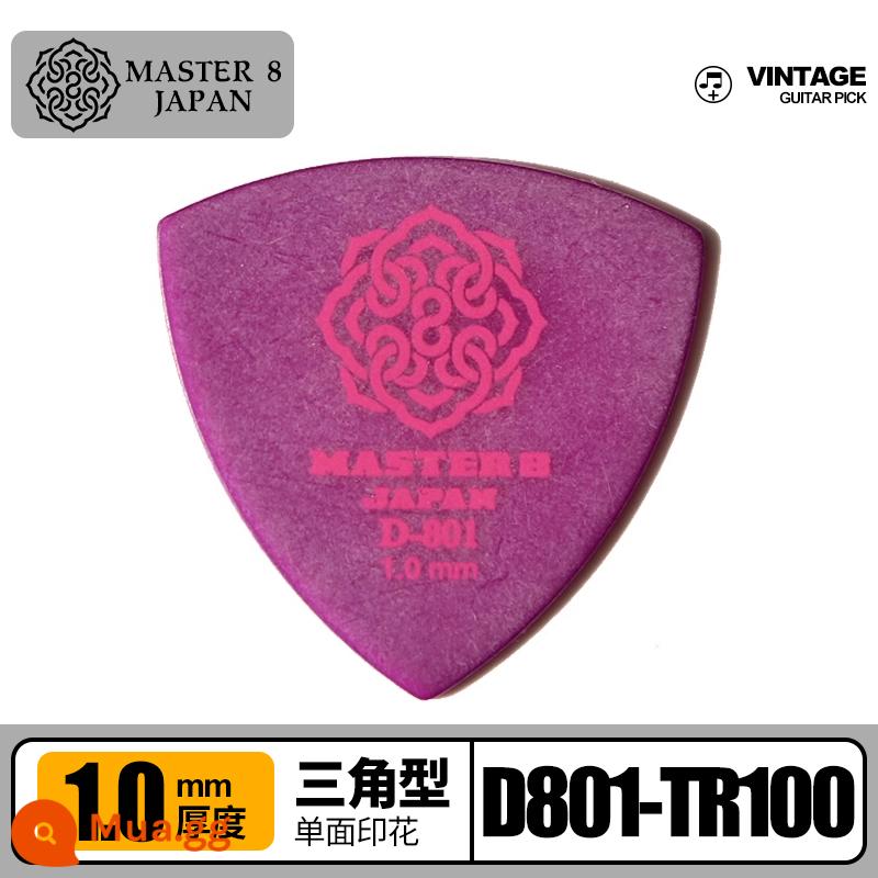 Gắp đàn guitar điện MASTER 8 sản xuất tại Nhật Bản, chống trượt hai mặt, chống mài mòn, chơi nhanh theo phong cách nhạc jazz dân gian tiêu chuẩn - In một mặt tam giác Dellin 1.0mm