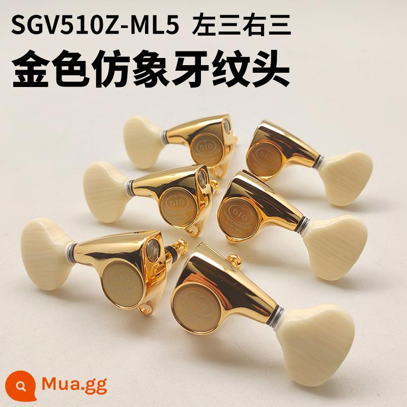 Nhật Bản GOTOH SGV510Z L5 piano nút ballad up-winder gỗ điện ballad dây đàn guitar bán nút - Đầu hoa văn giả ngà vàng SGV510Z-ML5