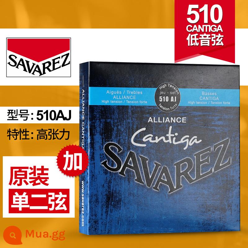 Dây đàn guitar cổ điển Pháp Savarez Savarez 510AJ 500CJ CR AR Bộ dây nylon - Độ căng cao 510AJ + 2 dây nguyên bản