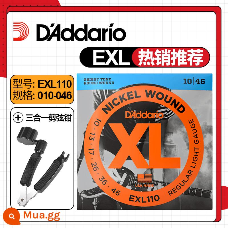 Mỹ sản xuất D'Addario dây đàn guitar điện EXL120 110 bộ 6 bộ dây đàn guitar NYXL 09 10 - Bộ điều chỉnh 3 trong 1 EXL110+