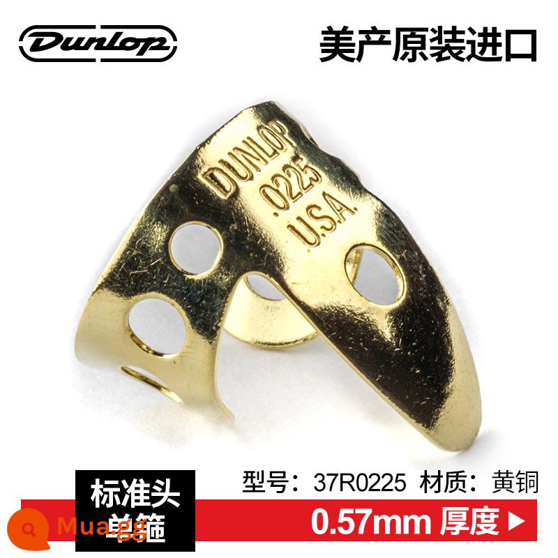 Dunlop Đàn guitar Dunlop giáp ngón tay kim loại đồng thau niken bạc 33R/37R tay phải giáp ngón tay gảy mảnh - Áo giáp đơn Dunlop 37R0225 của Ý