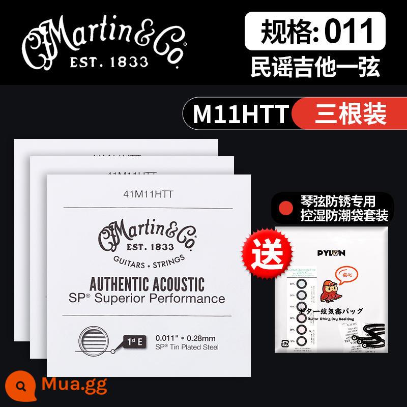 Người Mỹ Martin Martin dân gian đàn guitar dự phòng dây đơn một hai ba dây 1 2 3 4 5 dây đồng phốt pho - Miễn phí vận chuyển [gói ba chiếc] Yi Xian 011 (đóng gói trong túi giấy) có túi chống ẩm đi kèm