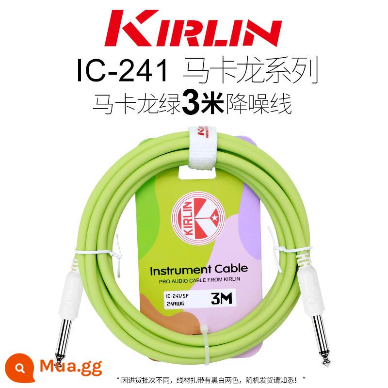 Kirlin Colin đàn guitar cáp điện hộp đàn guitar gỗ bass nhạc cụ âm thanh giảm tiếng ồn dòng 3 6 10 15 mét - Macaron xanh thẳng đôi dài 3 mét