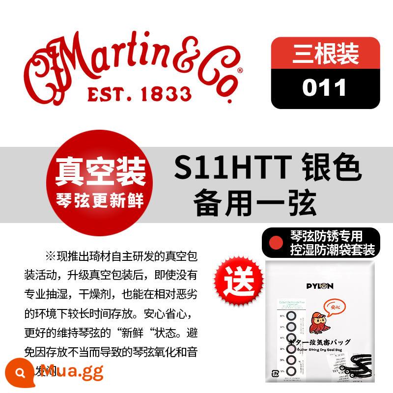 Người Mỹ Martin Martin dân gian đàn guitar dự phòng dây đơn một hai ba dây 1 2 3 4 5 dây đồng phốt pho - Miễn phí vận chuyển [gói ba chiếc] Yi Xian 011 (đóng gói chân không) có túi chống ẩm đi kèm