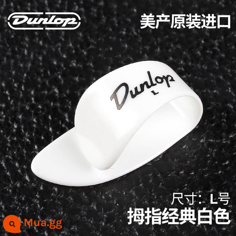 Dunlop Đàn Guitar Dunlop Ngón Tay Cái Mái Chèo Bộ Ngón Tay Phải Vòng Bảo Vệ Móng Tay Armor Chịu Mài Mòn Ballad Fingerstyle - Mẫu cổ điển màu trắng [size L]