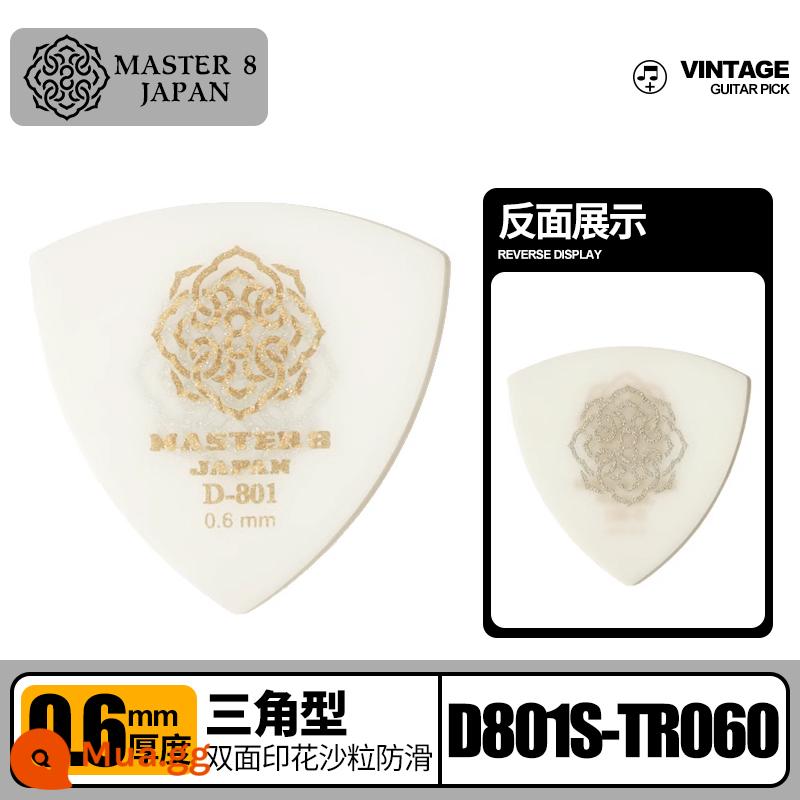 Gắp đàn guitar điện MASTER 8 sản xuất tại Nhật Bản, chống trượt hai mặt, chống mài mòn, chơi nhanh theo phong cách nhạc jazz dân gian tiêu chuẩn - Cát in 2 mặt tam giác Dellin chống trượt 0.6mm