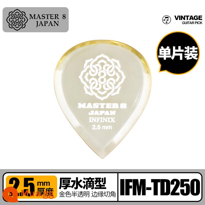 Gắp đàn guitar điện MASTER 8 sản xuất tại Nhật Bản, chống trượt hai mặt, chống mài mòn, chơi nhanh theo phong cách nhạc jazz dân gian tiêu chuẩn - Loại giọt nước dày INFINIX mờ 2,5mm