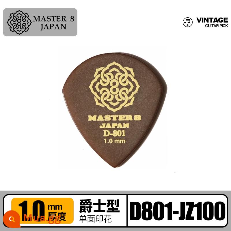 Gắp đàn guitar điện MASTER 8 sản xuất tại Nhật Bản, chống trượt hai mặt, chống mài mòn, chơi nhanh theo phong cách nhạc jazz dân gian tiêu chuẩn - In một mặt Dellin Jazz loại 1.0mm