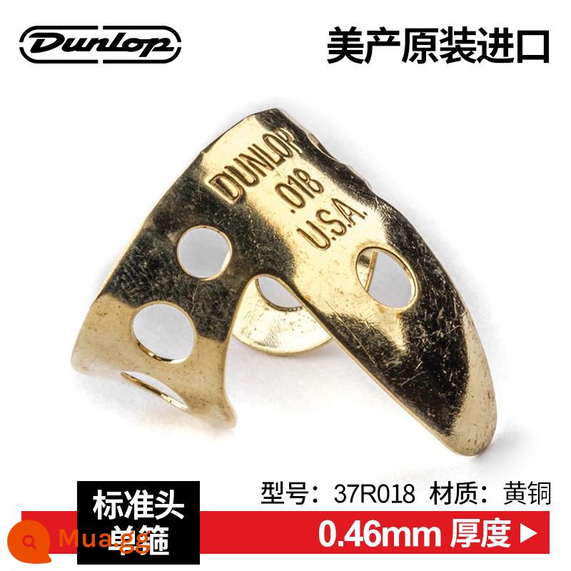 Dunlop Đàn guitar Dunlop giáp ngón tay kim loại đồng thau niken bạc 33R/37R tay phải giáp ngón tay gảy mảnh - Áo giáp đơn Dunlop 37R018 của Ý