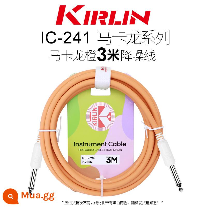 Kirlin Colin đàn guitar cáp điện hộp đàn guitar gỗ bass nhạc cụ âm thanh giảm tiếng ồn dòng 3 6 10 15 mét - 3 mét bánh macaron thẳng đôi màu cam