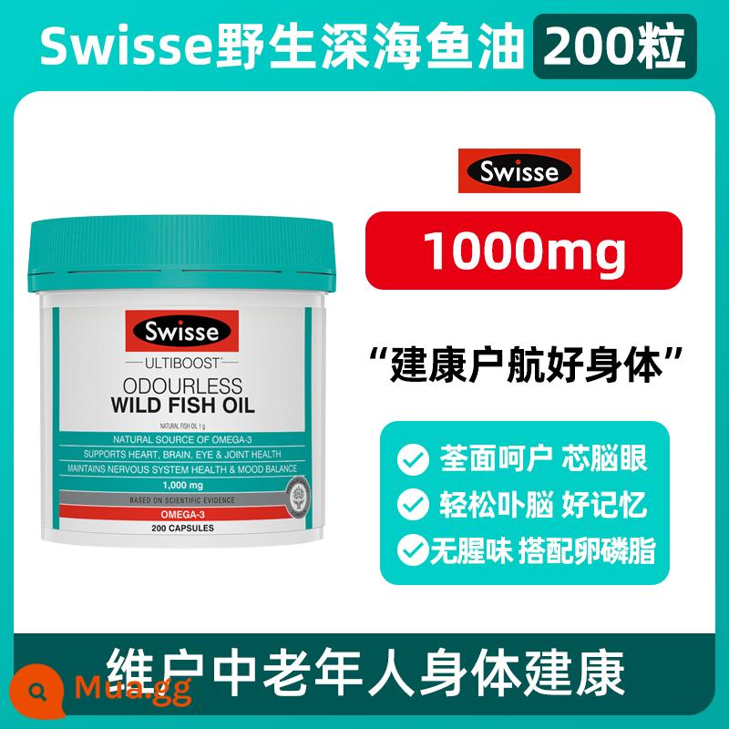 Dầu cá biển sâu swisse của Úc viên nang mềm dầu gan cá tuyết dành cho người trung niên và người cao tuổi đối tác lecithin omega3 - màu xanh da trời