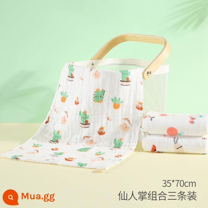 Khăn Gạc Cho Bé Khăn Rửa Mặt Cotton Nguyên Chất Khăn Thấm Nước Bọt Cho Bé Siêu Mềm Tắm Trẻ Sơ Sinh Khăn Vuông Nhỏ Khăn ợ - Gói 33x70cm dâu tây + xương rồng + graffiti (nâng cấp kháng khuẩn)