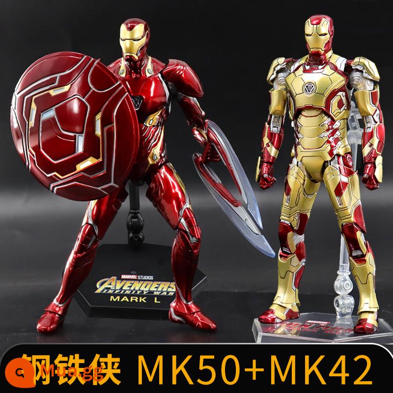 Zhongdong Iron Man MK50 Mẫu Marvel 3 Mark 4 Dạ Quang Mẫu 85 Đồ Trang Trí 7 Bộ 2 Trẻ Em 6 Quà Tặng Nam 1 - Người Sắt MK50+MK42