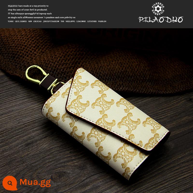 Pilaoduo Châu Âu và Mỹ Key Key Key Imitation Canvas Bag Key Mag's Key của phụ nữ - Màu trắng nhạt (mô hình chiến thắng)