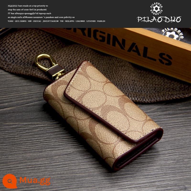 Pilaoduo Châu Âu và Mỹ Key Key Key Imitation Canvas Bag Key Mag's Key của phụ nữ - Quả mơ (mô hình vòng tròn)