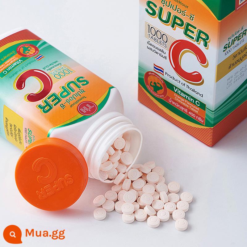 Thái chính hãng mua chính hãng super c super VC Chew Chew Vitamin C1000 Trẻ em trưởng thành - Quả cam