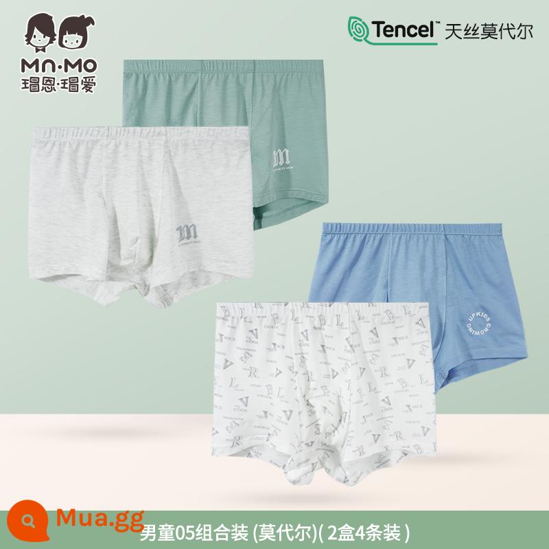 Quần lót bé trai quần boxer kiểu dáng trẻ em Maoen Maoai phần mỏng quần đùi thoáng khí quần boxer trẻ em trung và lớn - Sự kết hợp 05