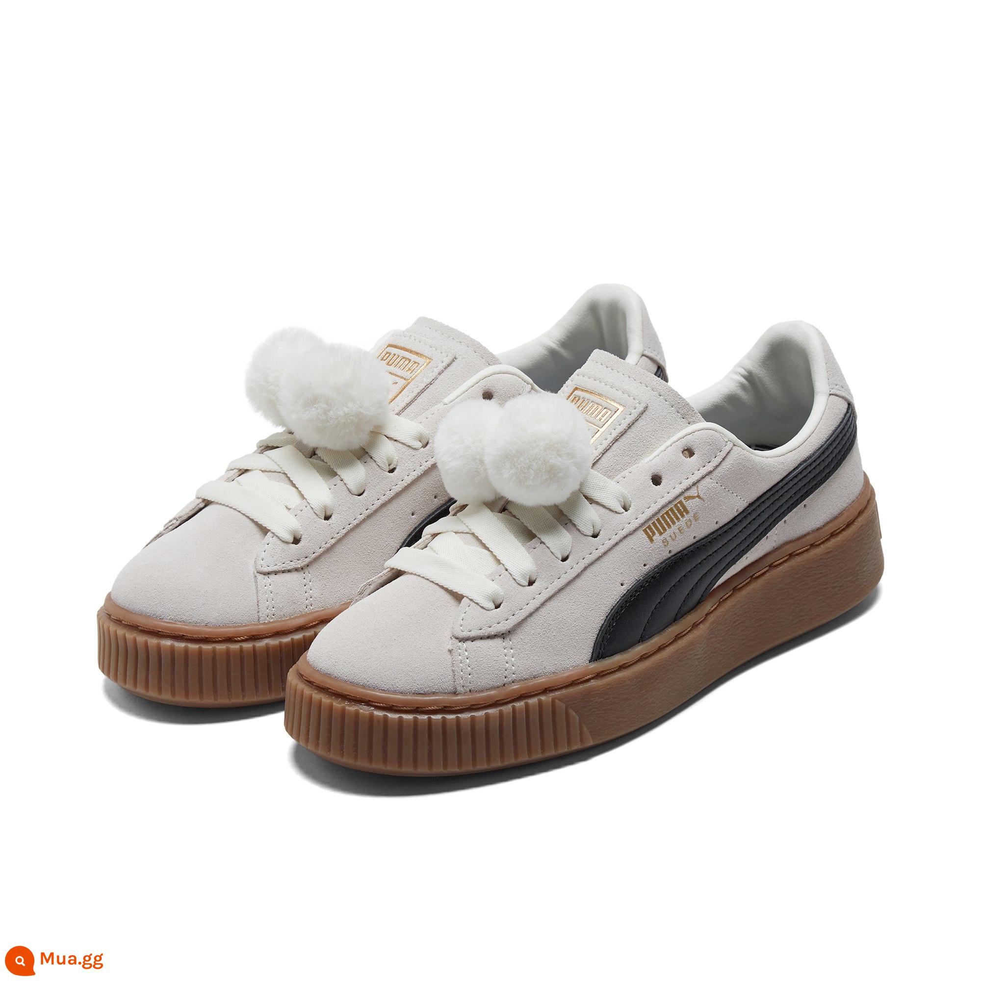 [Giày đế dày] Giày thường ngày chính thức dành cho nữ của PUMA SUEDE PLATFORM391902 - Trắng-đen-01