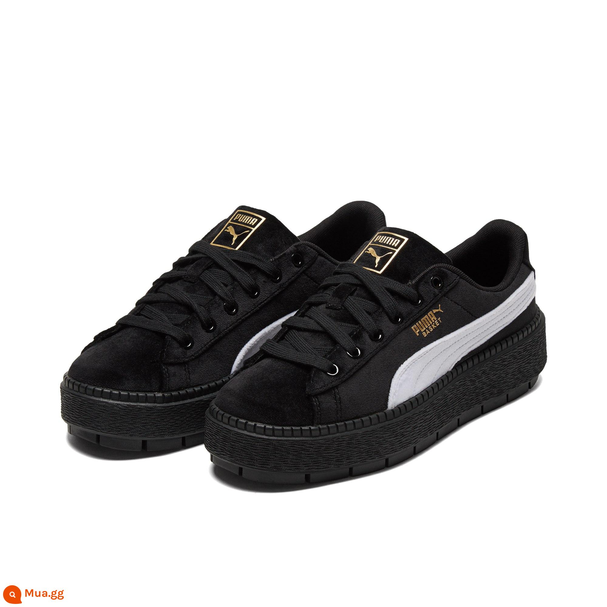 PUMA Hummer chính thức dành cho nữ phong cách retro giày đế dày giày đế bệt PLATFORM TRACE 372613 - đen-trắng-01