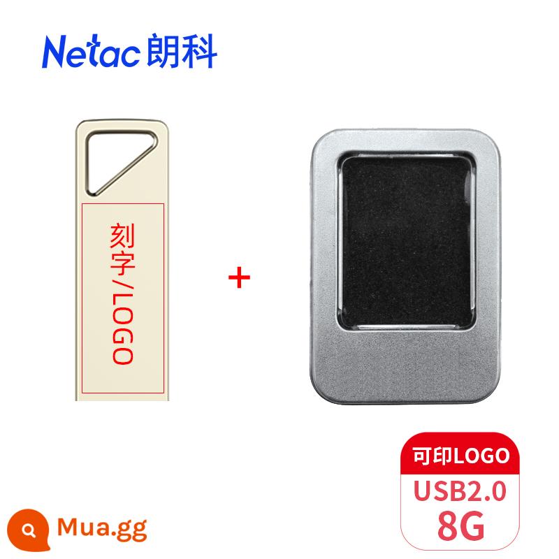 Netac Langke U326 Ổ Đĩa U 32G Tùy Chỉnh Doanh Nghiệp LOGO Chữ Mã Hóa Kim Loại Đèn LED Cổng USB Tặng Dịu Dàng Ổ Đĩa Flash - Đĩa U 8 [2.0 tùy chỉnh] + hộp sắt