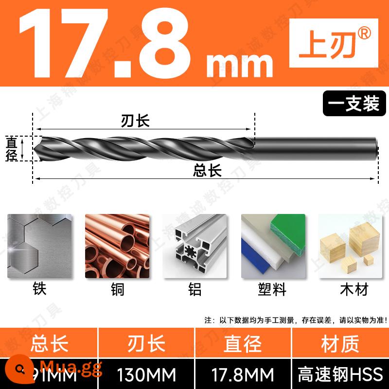 Mũi khoan Shanggong tay cầm thẳng mũi khoan xoắn tốc độ cao mạng máy khoan điện khoan hoa 3.2-4.2-5.2-6.8-10.5mm - 17,8mm