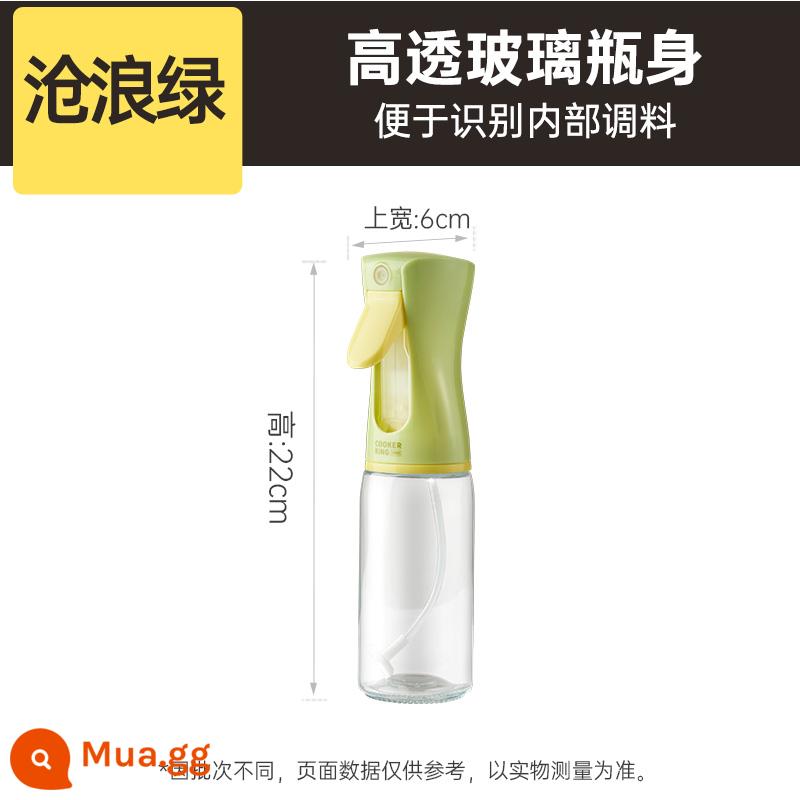 Cooking Emperor Oil Pot Spray Pot Chai dầu gia dụng Nhà bếp Nồi thủy tinh Xì dầu thủy tinh Giấm Gia vị Chai xịt dầu - Mẫu kính thế hệ thứ 7 Canglang Green 220ml