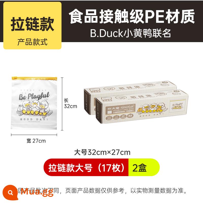 Túi kín thực phẩm cấp hộ gia đình Túi giữ tươi cho tủ lạnh và tủ đông Túi kín đặc biệt Túi bảo quản thực phẩm tự niêm phong - [Mẫu khóa trượt cực dày] 2 chiếc lớn [tổng cộng 34 chiếc]