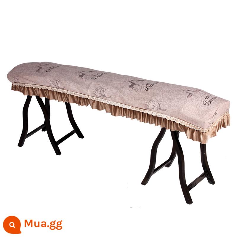 Nhung vàng guzheng che bụi che bụi che vải guzheng đàn piano treo lên 163 165 CM phổ guzheng bao - Phong cách ren dày màu nâu vàng