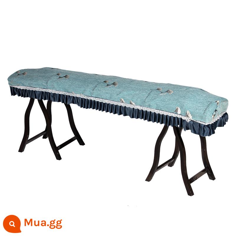 Nhung vàng guzheng che bụi che bụi che vải guzheng đàn piano treo lên 163 165 CM phổ guzheng bao - Kiểu ren dày lá xanh