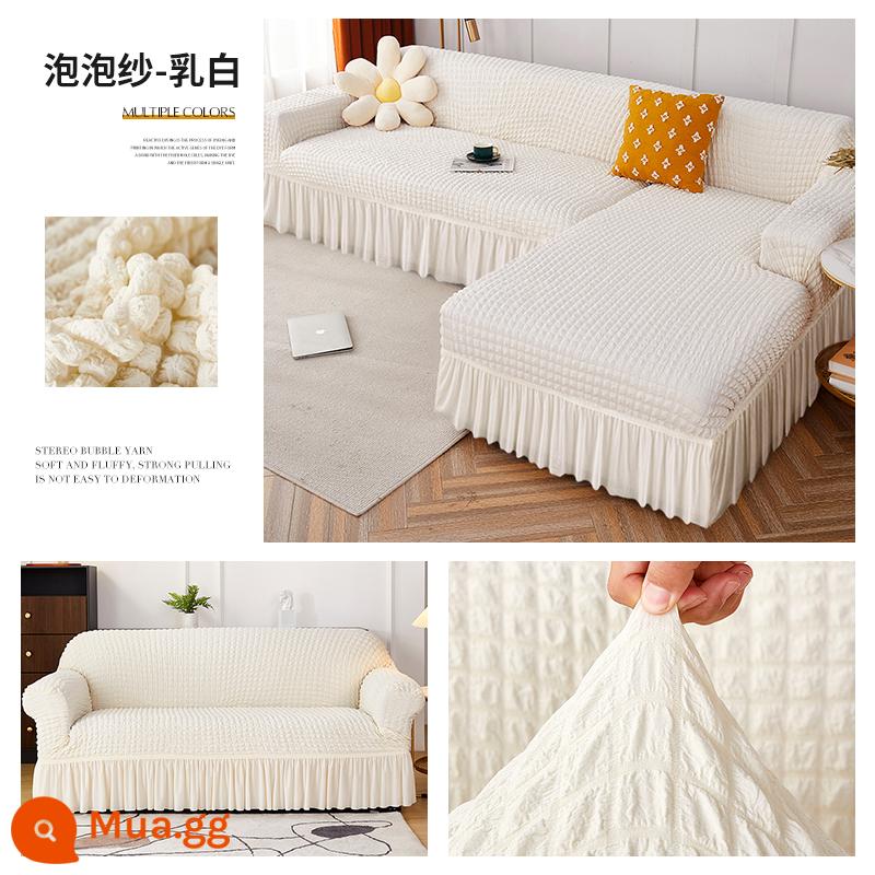 Sofa lười biếng cover cover toàn bộ kết hợp đầy đủ của đệm ghế sofa confred, ghế sofa đơn giản, gaibu chống lại - Kiểu váy trắng sữa❤Thoải mái, thoáng khí và chống mèo cào