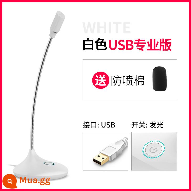 Mosheng Micro Micro Máy Tính Máy Tính Để Bàn Nhà Trò Chơi Giọng Nói Trực Tiếp K Bài Hát Hội Nghị Ghi Âm YY Micro Điện Dung - Phiên bản card âm thanh USB màu trắng