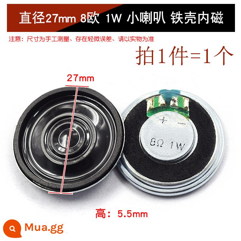 Loa Còi Nhỏ 4 Inch 1.5 Inch 2 Inch 2.5 Inch 3 Inch 5W10W 8 Ohm Loa Phụ Kiện Âm Thanh full Tần Số DIY - Đường kính 27mm, 8 ohm, loa nhỏ 1W, nam châm bên trong vỏ sắt (1 cái)