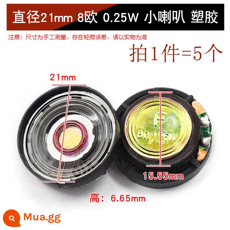 Loa Còi Nhỏ 4 Inch 1.5 Inch 2 Inch 2.5 Inch 3 Inch 5W10W 8 Ohm Loa Phụ Kiện Âm Thanh full Tần Số DIY - Đường kính 21mm, 8 ohm, loa nhỏ 0.25W, nhựa (5 chiếc)