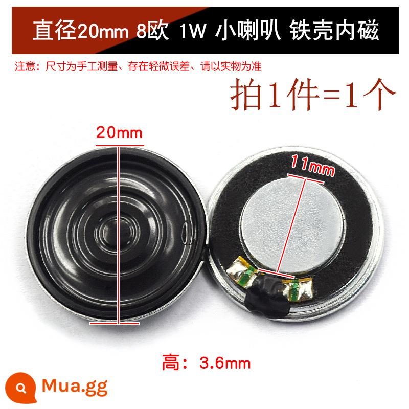 Loa Còi Nhỏ 4 Inch 1.5 Inch 2 Inch 2.5 Inch 3 Inch 5W10W 8 Ohm Loa Phụ Kiện Âm Thanh full Tần Số DIY - Loa nhỏ đường kính 20mm 8 ohm 1W có nam châm bên trong vỏ sắt (1 cái)