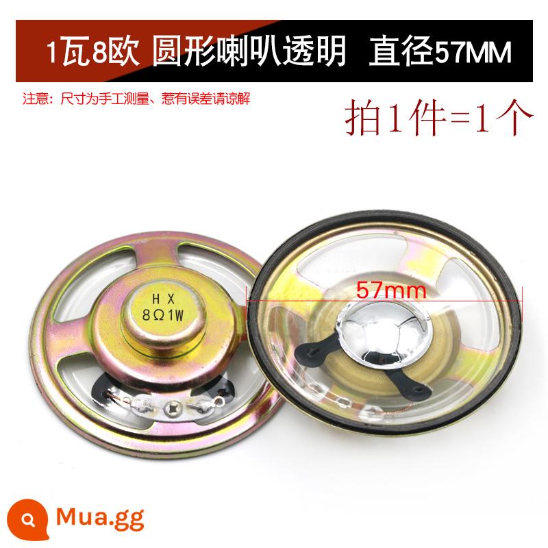 Loa Còi Nhỏ 4 Inch 1.5 Inch 2 Inch 2.5 Inch 3 Inch 5W10W 8 Ohm Loa Phụ Kiện Âm Thanh full Tần Số DIY - Loa tròn trong suốt 1 watt 8 ohm đường kính 57MM (1 chiếc)