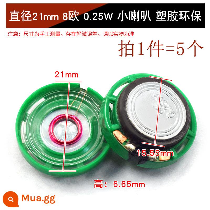 Loa Còi Nhỏ 4 Inch 1.5 Inch 2 Inch 2.5 Inch 3 Inch 5W10W 8 Ohm Loa Phụ Kiện Âm Thanh full Tần Số DIY - Đường kính 21mm, 8 ohm, loa nhỏ 0,25W, nhựa bảo vệ môi trường (5 chiếc)