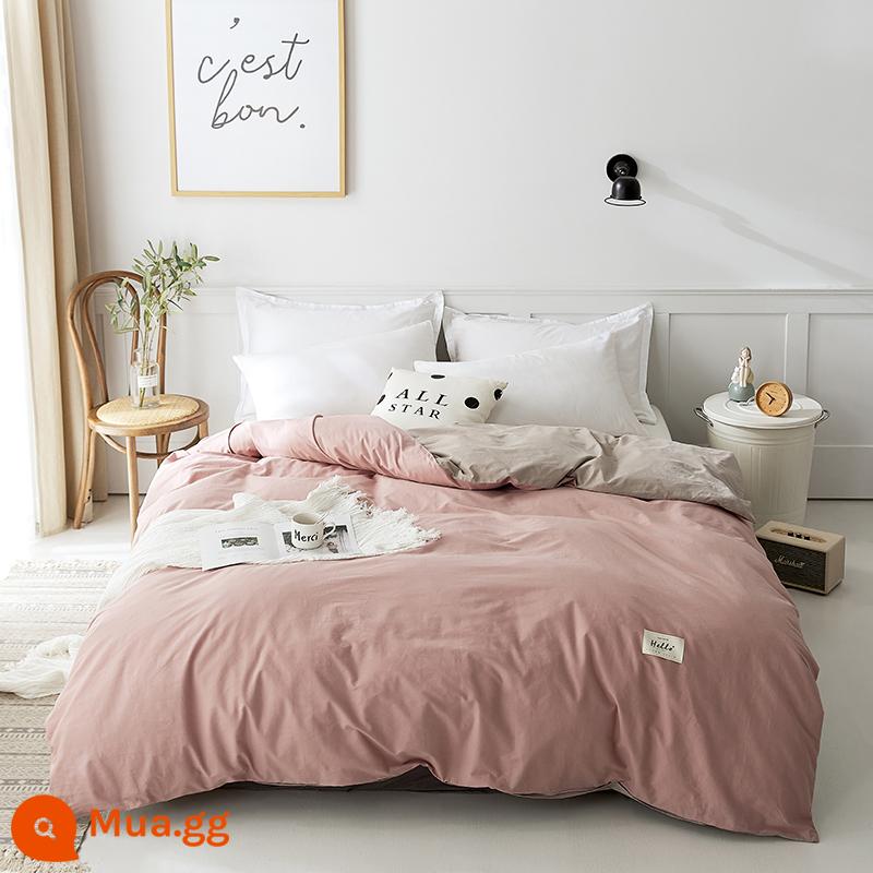 Nanjiren vỏ chăn đơn mảnh ký túc xá sinh viên đơn cotton nguyên chất vỏ chăn 150x200 ga trải giường cotton XM - Bột củ sen + kaki