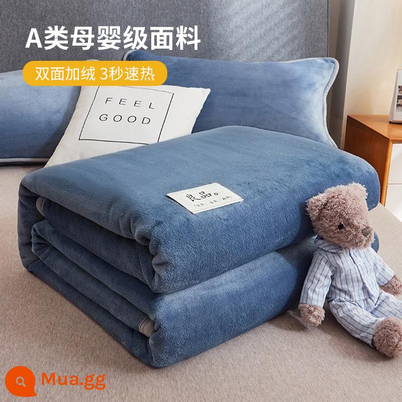 Nam Cực Sữa Chăn Lông Cừu Nhỏ Chăn Ngủ Trưa Văn Phòng Điều Hòa Chăn Sofa Chăn Ga Giường Chăn Khăn Chần Gòn XN - Ngọc Sapphire xanh