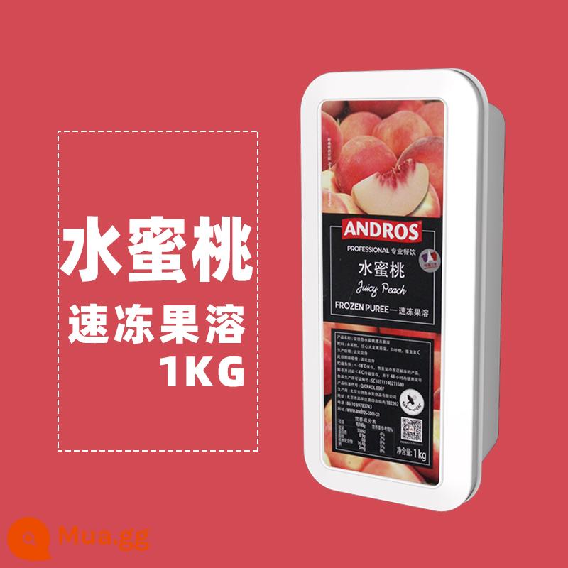 Andrew đông lạnh xay nhuyễn trái cây 1kg việt quất xoài dâu xay nhuyễn quả mâm xôi xay nhuyễn vải thiều bí ngô dừa xay nhuyễn - Đào/đào trắng