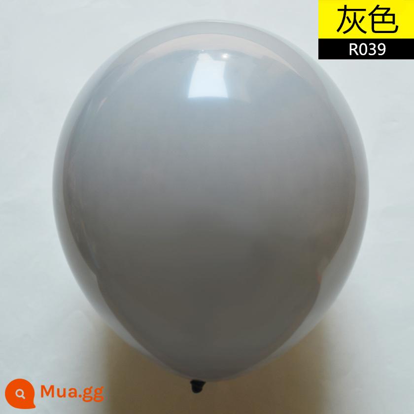 10 inch nhập khẩu tròn bong bóng cao su 10 màu tiêu chuẩn trang trí đám cưới vòm cưới sinh nhật bóng tiếp liệu - màu xám 10 cái