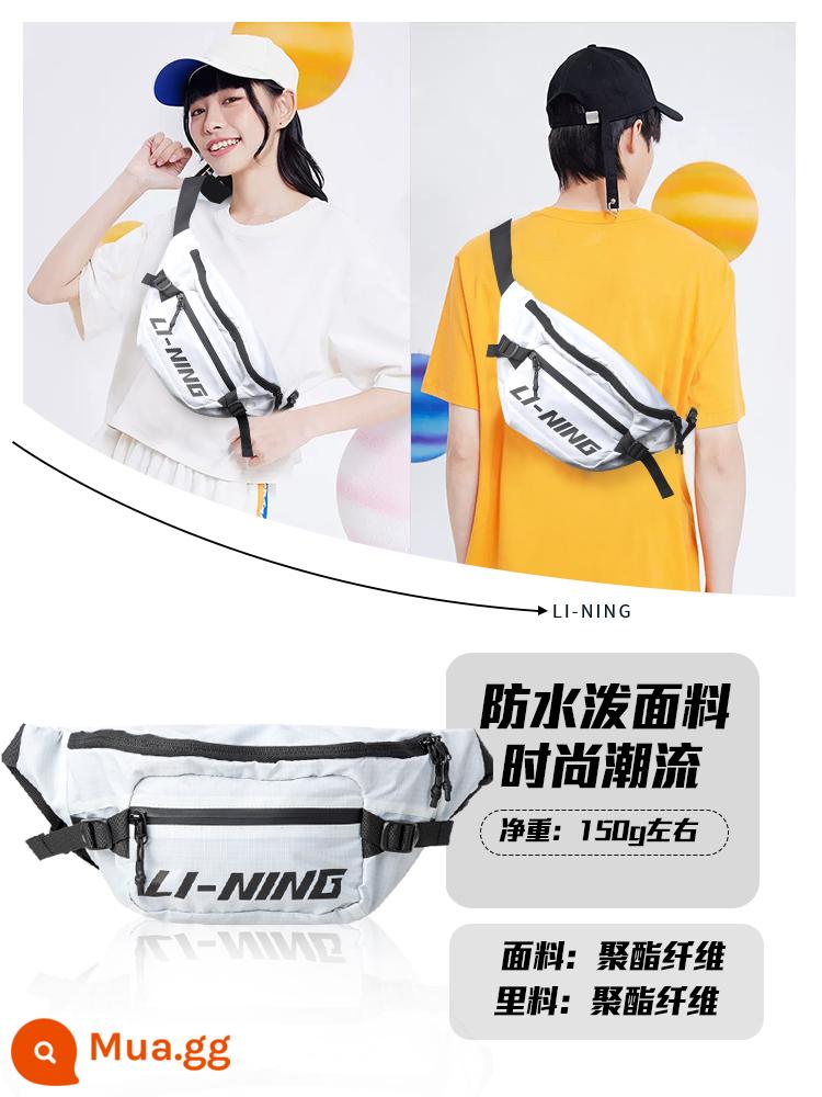 Li Ning thắt lưng nam mới đa chức năng chạy ngoài trời chạy xe đạp đeo vai ánh sáng thời trang Messenger túi thể thao túi đeo ngực nữ - Túi đeo chéo nam nữ màu xám ánh trăng 017-2